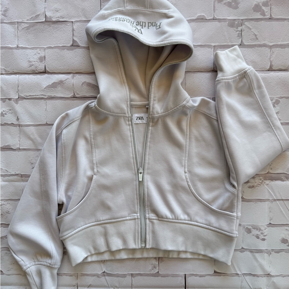 Zara Light gray/ silver Hoodie